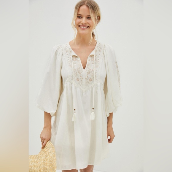 Anthropologie Dresses & Skirts - Anthropologie Viveka Embroidered Lace Mini Dress Cottagecore